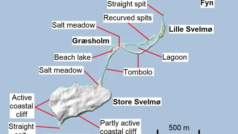 Map of the private owned island Svelmø in the South Funen Archipelago